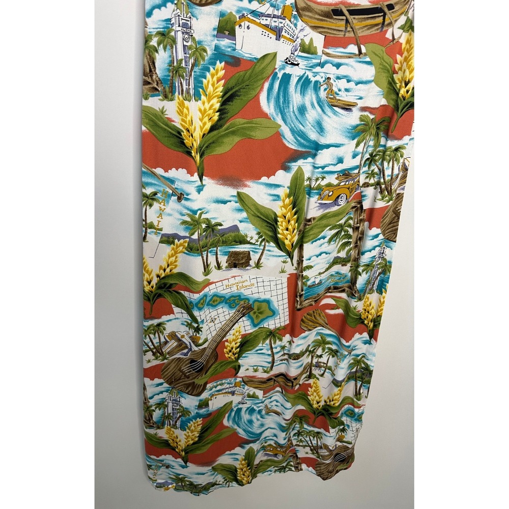 Hilo Hattie Hawaiian Tropical Beach Aloha Scenic Rayon Midi Dress Small Floral - Picture 4 of 12